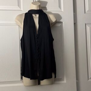 Anthropologie Elegant Black Halter Top